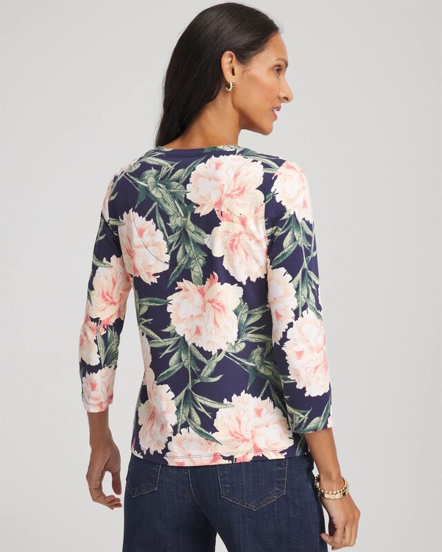 Floral 3/4 Sleeve Perfect Tee - image 3